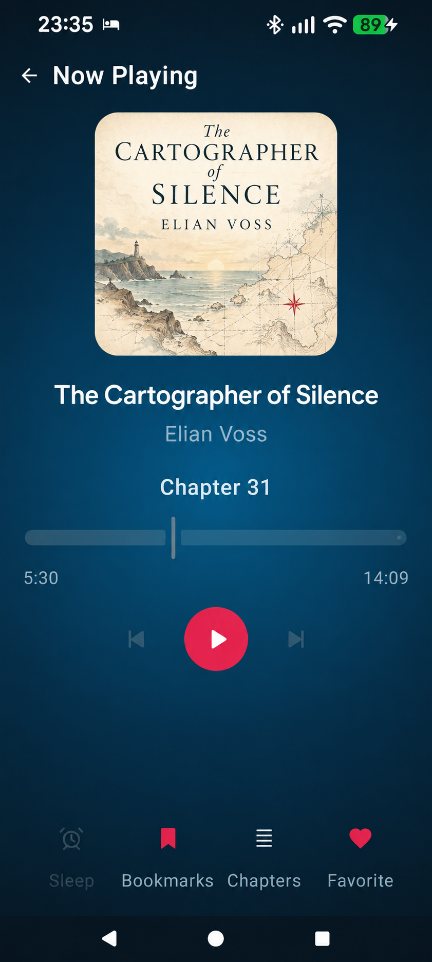 HyperBook mobile audiobook player with chapters and bookmarks